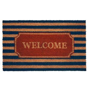 Printed Coir Mat, 18" L x 30" W, Rectangle, Welcome Abroad